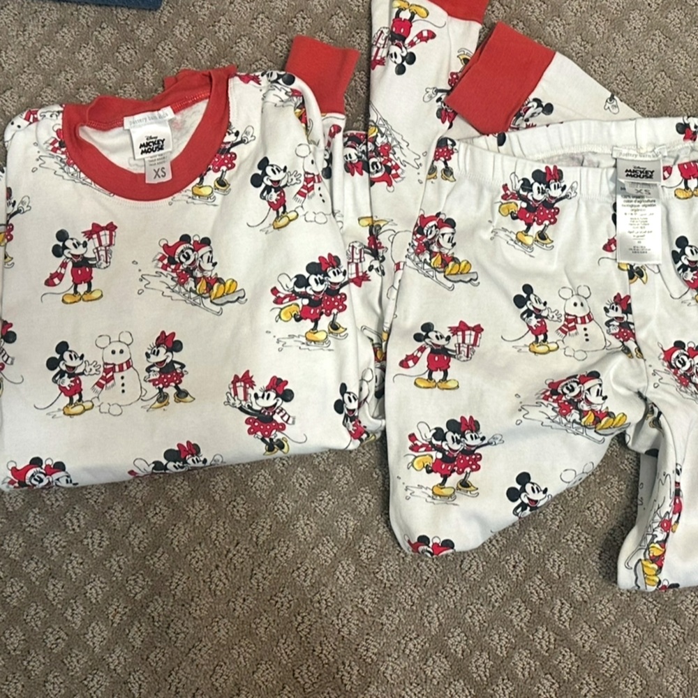 Pottery Barn Mickey and Mickey PJs.
SIZE XS